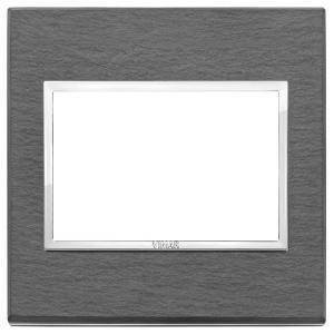 Eikon placca 3 moduli bs  pietra naturale colore ardesia a spacco 21648.52