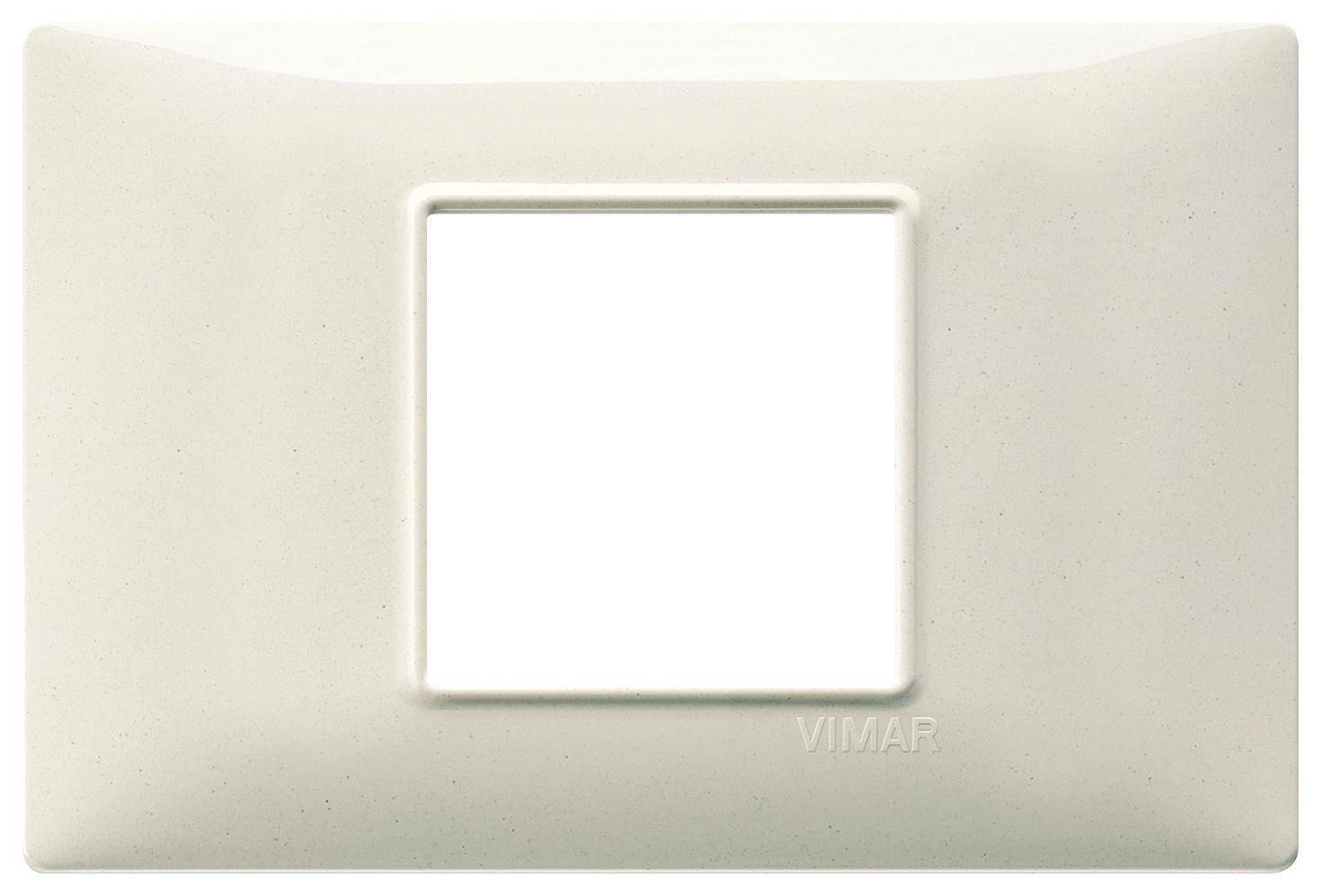 vimar vimar plana placca 2 moduli centrali tecnopolimero colore bianco granito 14652.06 - foto 1