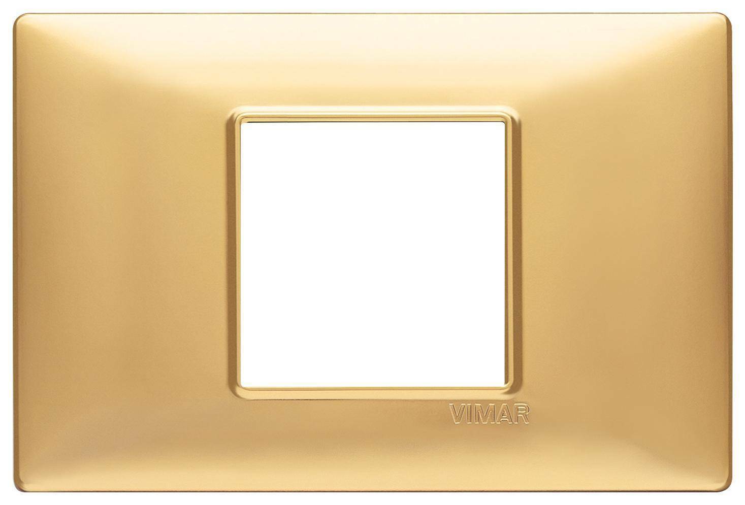 vimar vimar plana placca 2 moduli centrali tecnopolimero colore oro opaco 14652.25 - foto 1