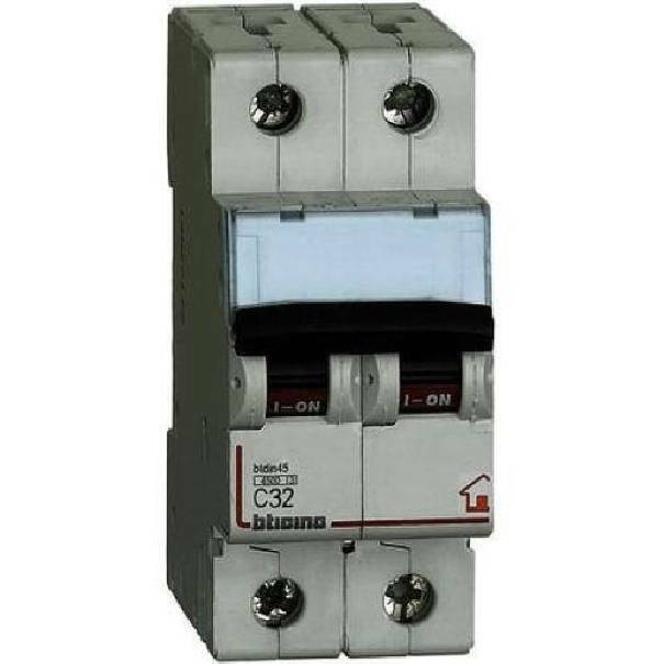 bticino bticino btdin magnetotermico c32 2p 2 moduli 4500a fc820c32 - foto 1