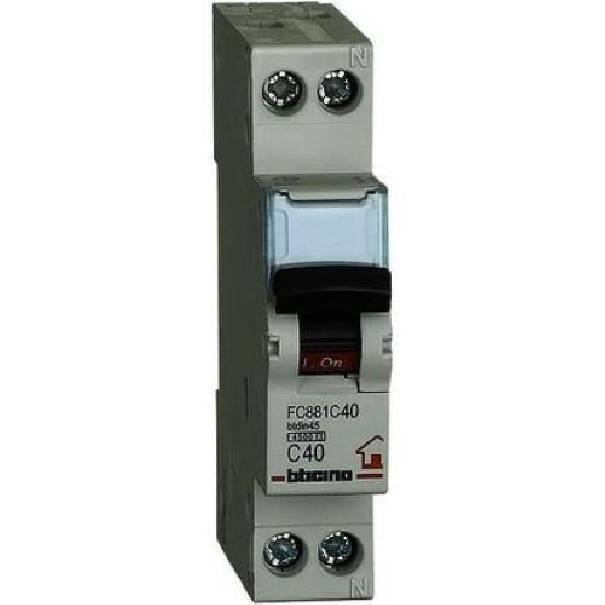 bticino bticino btdin magnetotermico c40 1p+n 1 modulo 4500a fc881c40 - foto 1