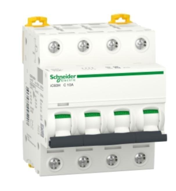 Interruttore magnetotermico Schneider Electric Acti9 iC60H 4P 10A 10000A curva C -A9F89410 01