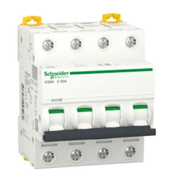 Interruttore magnetotermico Schneider Electric Acti9 iC60H 4P 50A 10000A curva C -A9F89450 01