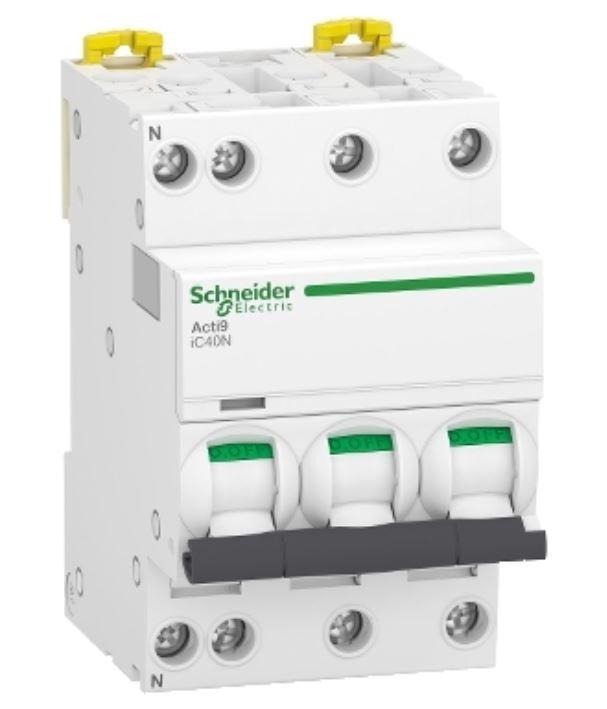 Interruttore magnetotermico Schneider Electric Acti9 iC40N 3P+N 25A 6000A curva C -A9P54725 01