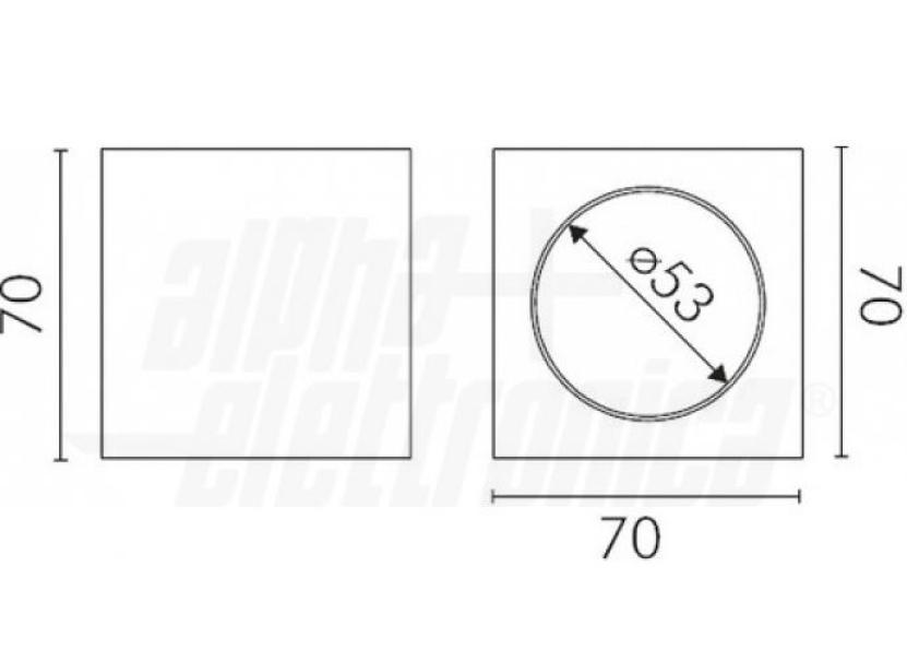 Supporto in gesso da soffitto Alpha Elettronica per lampadine led GU10 - LS280-510 02