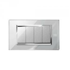 Expi' placca vetro grigio opale 4 moduli 13004.go
