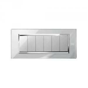 Expi' placca vetro grigio opale 6 moduli 13006.go