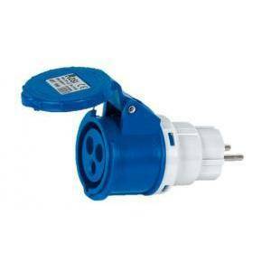 Materiale elettrico adattatore da spina shuko 16a a  presa industriale 2p+ terra 1868