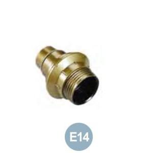 Portalampada filettato  con ghiera attacco e14 oro - 71134