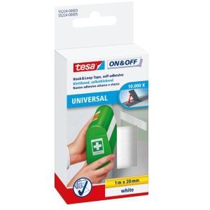 Nastro autoadesivo universale  attacca e stacca 1m x 20mm bianco - 55224-00003-02