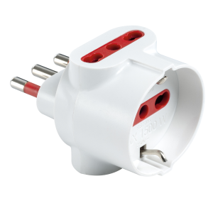 Adattatore triplo  materiale elettrico 2p+t bianco -  rs7705b
