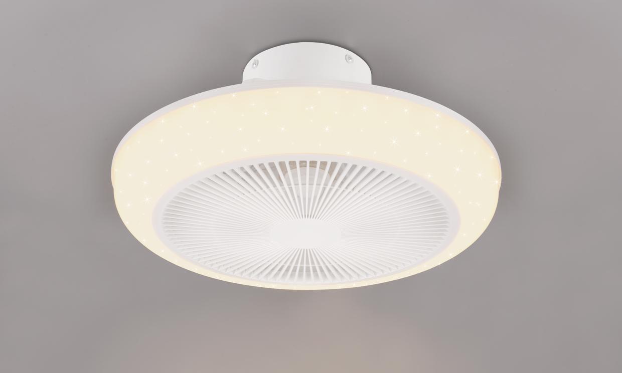 Ventilatore a plafoniera Trio Lighting Mjolby con effetto cielo stellato dimmerabile - R67272100  01
