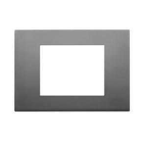 Placca  linea 3 moduli inox satinato - 30653.72