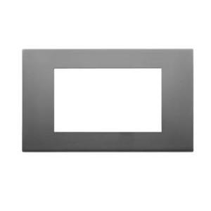 Placca  linea 4 moduli inox satinato - 30654.72