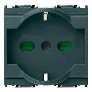 Idea presa universale 2 poli + terra 10 e 16a colore grigio 16211