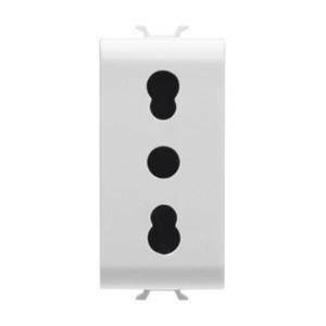 Chorus presa 2 poli &#43; terra 16a bivalente p17-p11 colore bianco gw10203