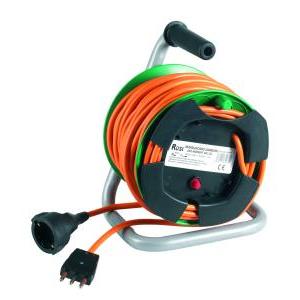 Materiale elettrico avvolgicavo da 25mt presa schuko+presa normale gd14254vr