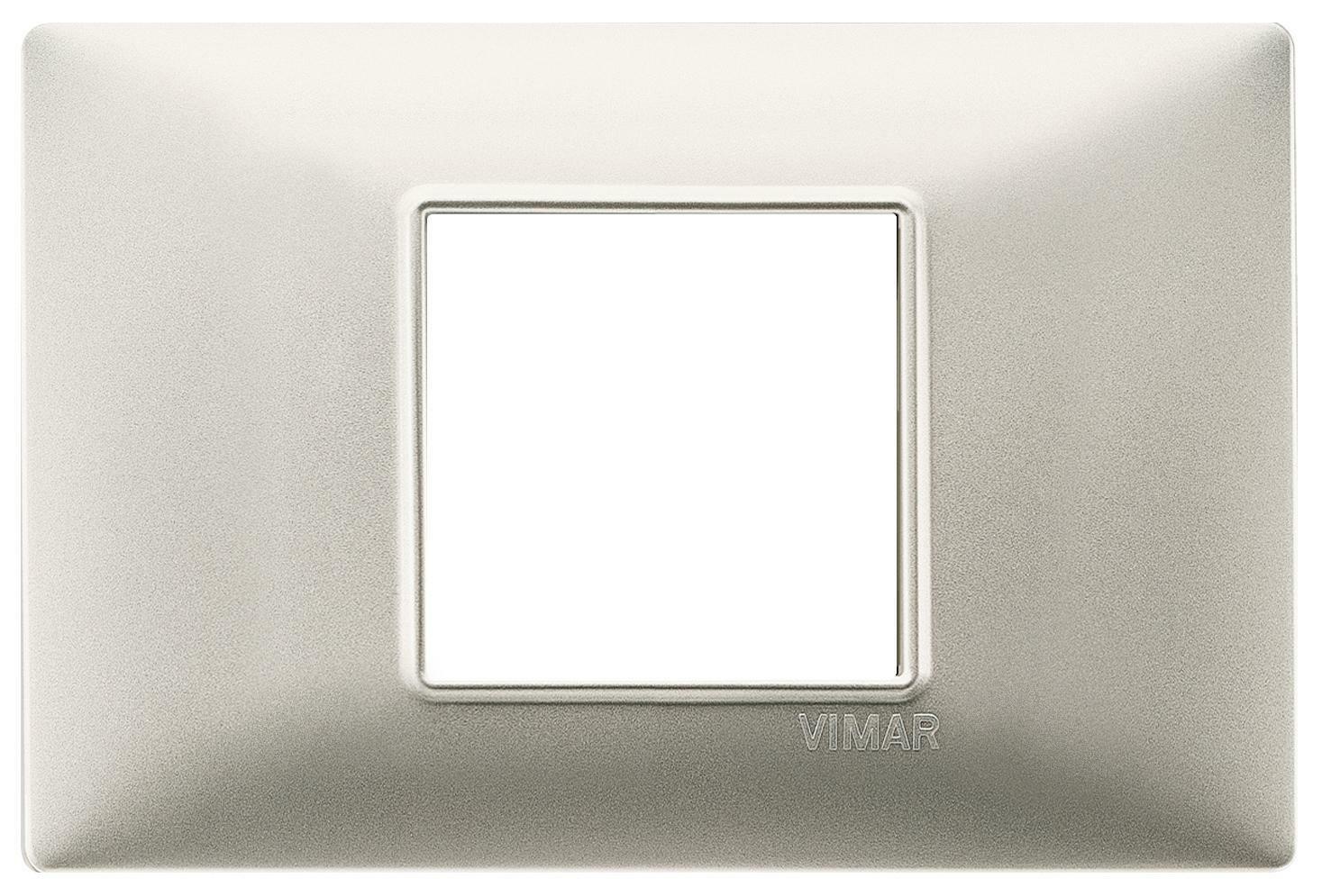 vimar vimar plana placca 2 modulo colore nichel opaco 14652.21 - foto 1