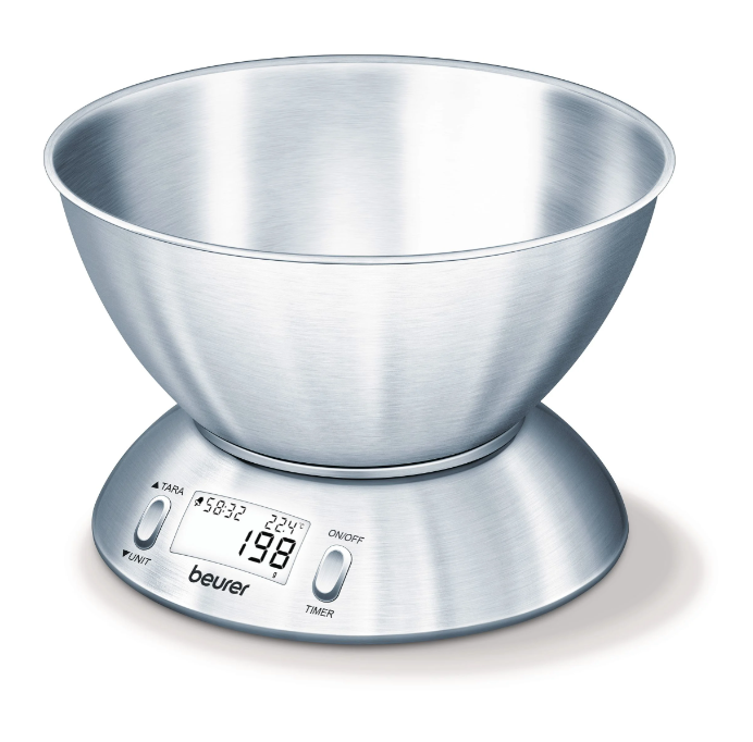 Bilancia da Cucina Beurer Digitale in Acciaio Inox con Display LCD e Funzione Tara - KS54 01
