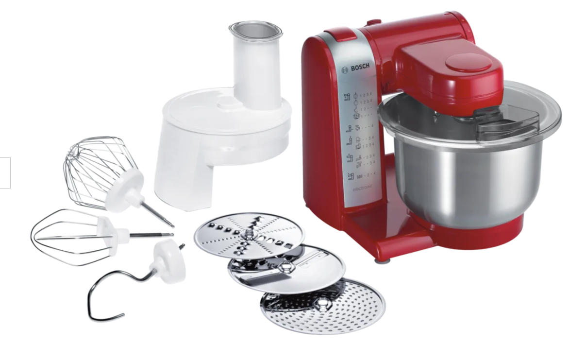bosch impastatore bosch 600w 4 velocità, ciotola 3.9l - mum48r1 - foto 3