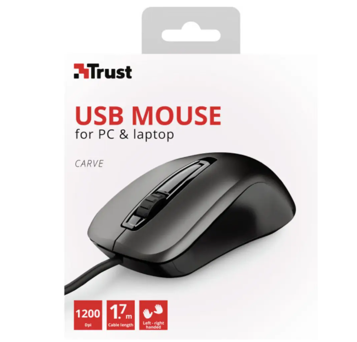 packaging trust usb mouse carve colore nero