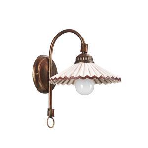 Applique  rosina attacco e27 bianco e marrone - dkl4257/ap