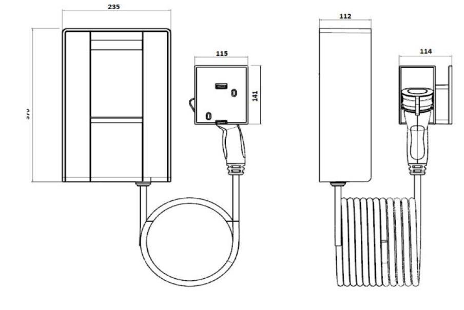 WallBox Scame 1 connettore tipo 2 32A 7,4kW con cavo controllo con smart APP - 205.W119-S 02