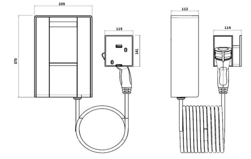 WallBox Scame 1 connettore tipo 2 32A 22kW con cavo controllo con smart APP - 205.W119-U 02