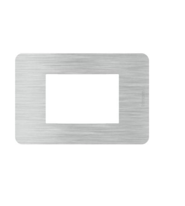 Placca Bticino MatixGo 3 moduli alluminio - JA4803EA 01