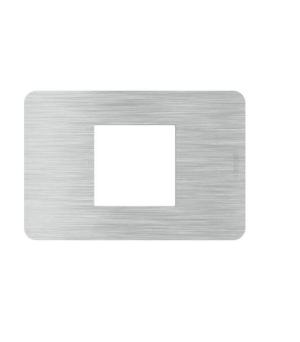 Placca Bticino MatixGo 2 moduli centrati alluminio - JA4819EA 01