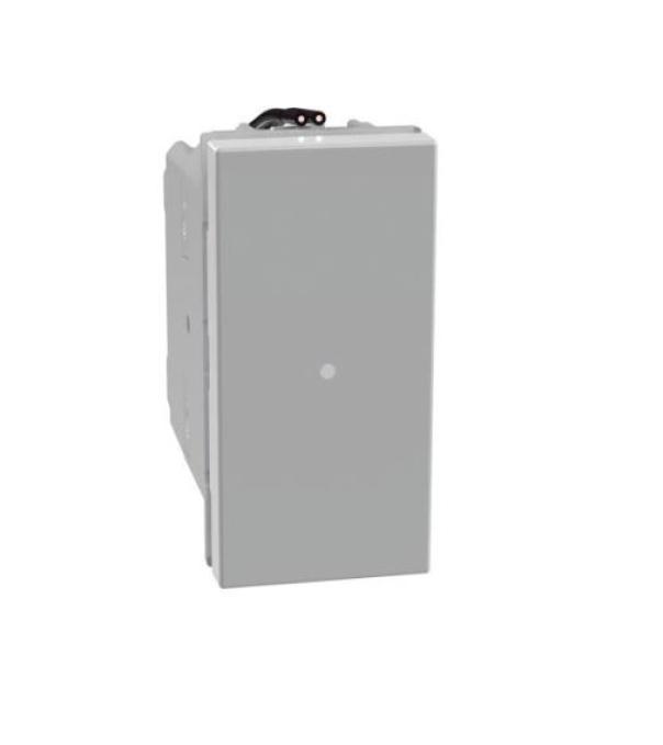 Invertitore assiale Bticino MatixGo illuminato con led blu 1P 10AX grigio - JG4054LB 01