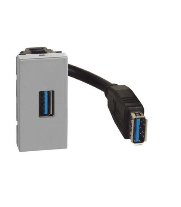 Connettore Usb Bticino MatixGo tipo A pre connesso grigio - JG4285P 01