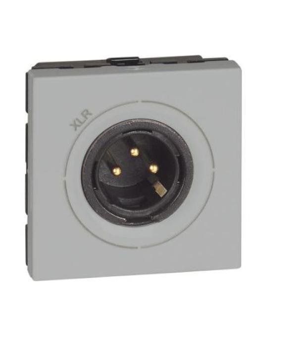 Connettore audio Bticino MatixGo XRL 3 pin M 2 moduli grigio - JG4296 01