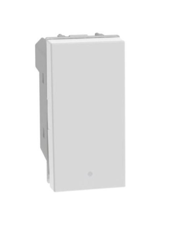 Pulsante in apertura Bticino MatixGo 1P NO NC 10A illuminabile bianco - JW4034 01