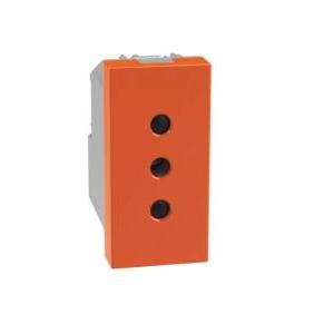 Presa standard italian  matixgo 2p+t 10a 1 modulo arancione - j4113o