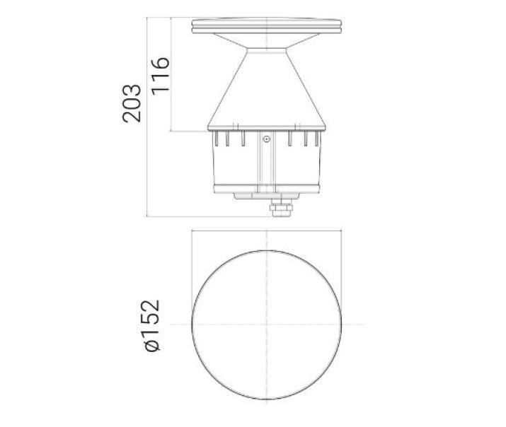 Testapalo led Goccia Illuminazione T-Lux Olie diametro 150mm 12,5W 3000K IP65 antracite - 5553AN3K 02