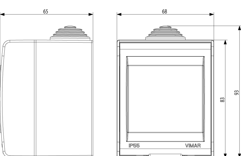 Contenitore stagno da parete Vimar Idea 2 moduli IP55 grigio - 13523 02
