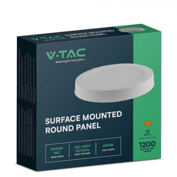 Pannello led V-tac montaggio in superficie retroilluminato 12W 3000K VT-60012-RD -  7873 02