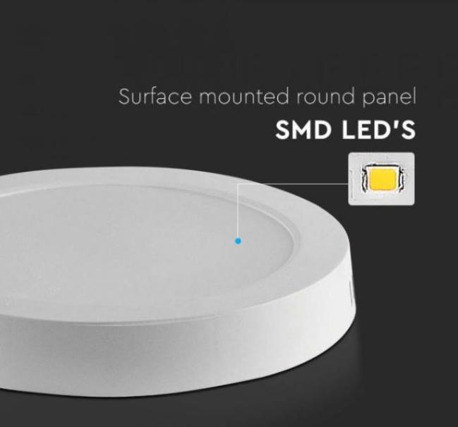 Pannello led V-tac montaggio in superficie retroilluminato 12W 3000K VT-60012-RD -  7873 04