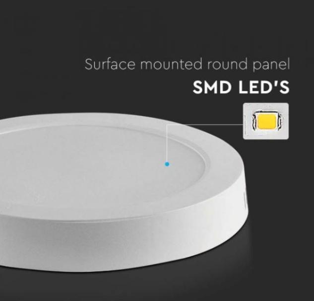 Pannello led V-tac montaggio superficie retroilluminato 12W 4000K VT-60012-RD - 7874 04