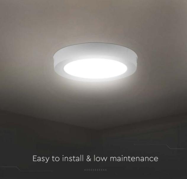 Pannello led V-tac montaggio superficie retroilluminato 12W 4000K VT-60012-RD - 7874 06