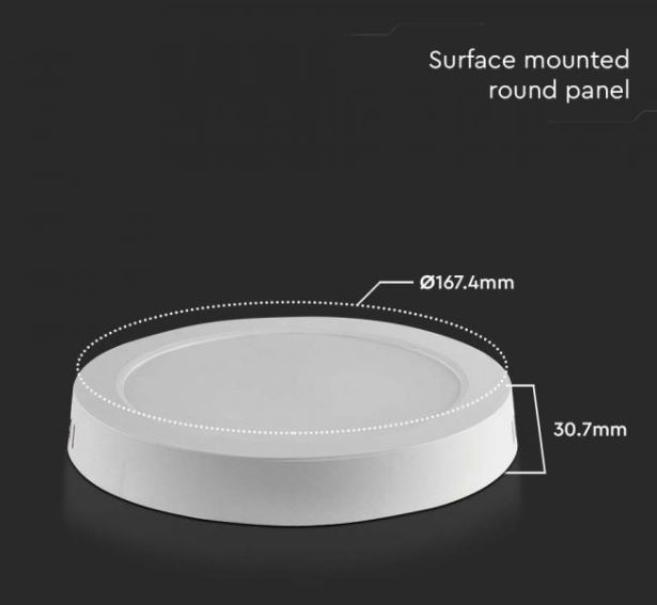 Pannello led V-tac montaggio in superficie retroilluminato 12W 6500K VT-60012-RD -  7875 03