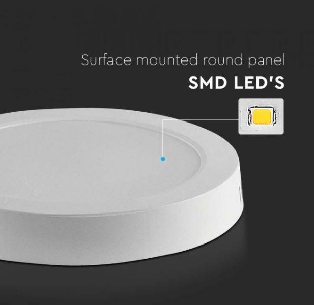 Pannello led V-tac montaggio in superficie retroilluminato 12W 6500K VT-60012-RD -  7875 04