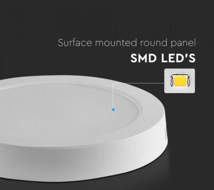 Pannello led V-tac montaggio in superficie retroilluminato 6W 3000K VT-60006-RD - 7870 05