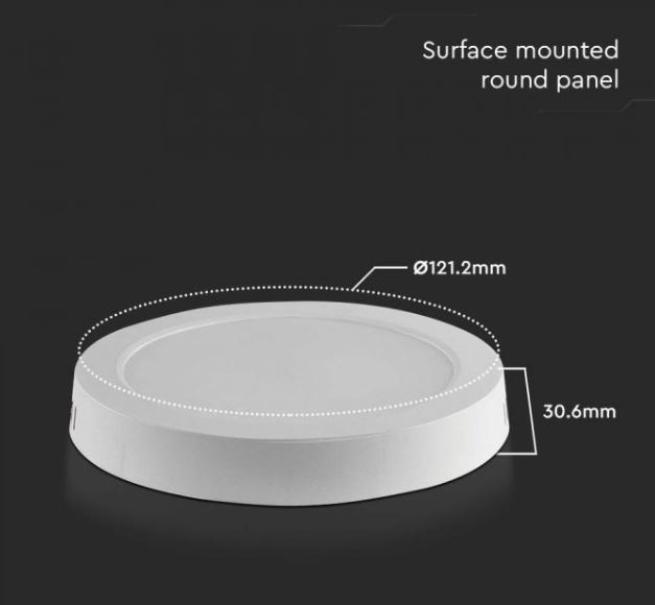 Pannello led V-tac montaggio in superficie retroilluminato 6W 6500K VT-60006-RD - 7872 04