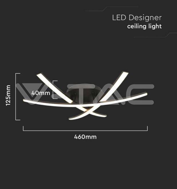 Lampada a plafone led V-tac 20W 3000K nero VT-7792 - 7005 04