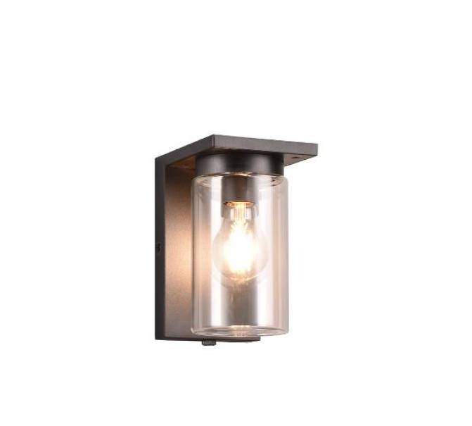 Lampada da parete Trio Lighting Ardila 1xE27 con sensore crepuscolare nero - 211660132 01
