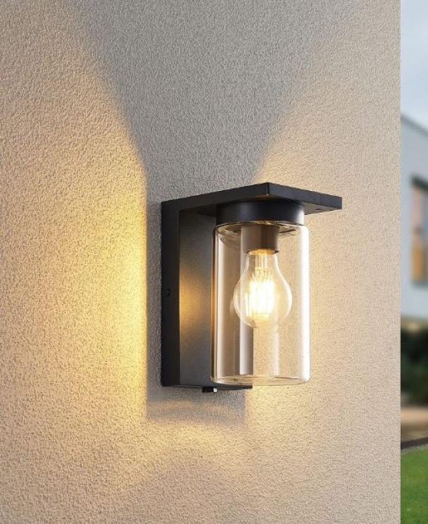 Lampada da parete Trio Lighting Ardila 1xE27 con sensore crepuscolare nero - 211660132 02