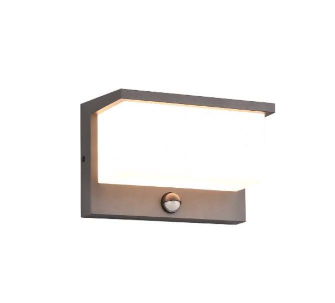Lampada da parete led Trio Lighting Nestos 13W 3000K con sensore di movimento antracite - 240969142 01