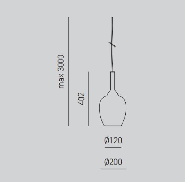 Kit sospensione in vetro Gea Luce Ofelia max 60W 1xE27 cromo specchiato - OFELIA S/10 C 02